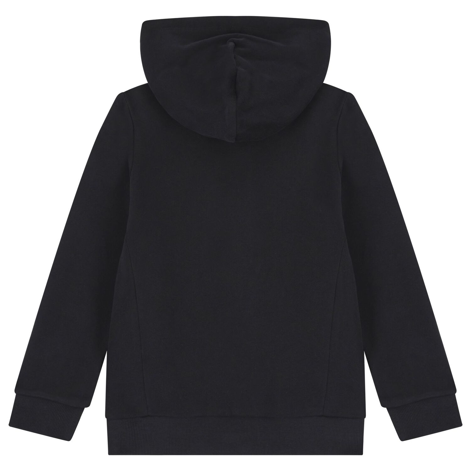 Boys Black Logo Hooded Zip Up Top, 1, hi-res
