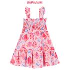 Girls Pink Sea Creature Dress Set, 2, hi-res
