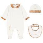 Ivory & Beige Geo Map Babygrow Gift Set, 4, hi-res