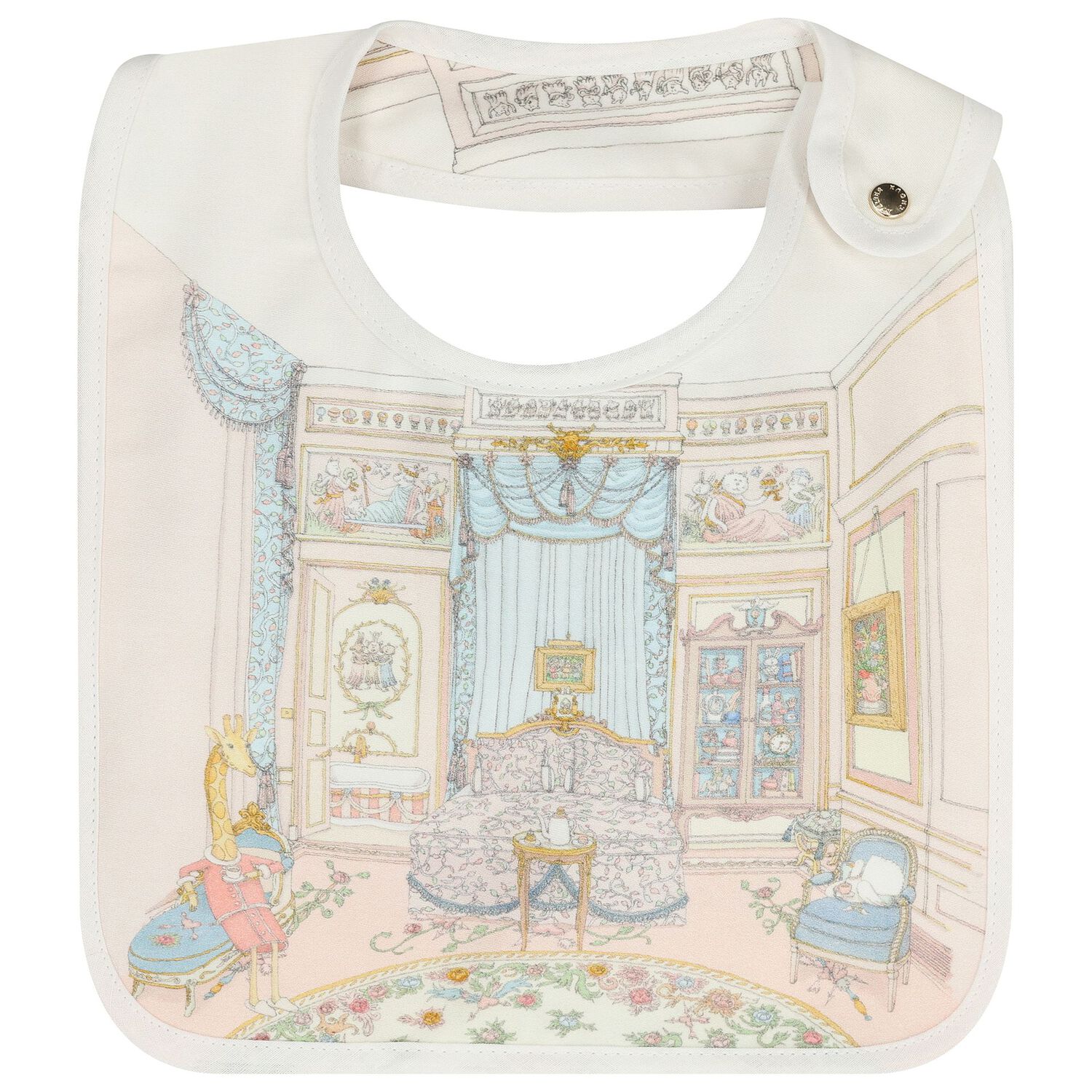 Baby Girls Pink French Bedroom Carr&eacute; Swaddle & Bib Gift Set, 1, hi-res