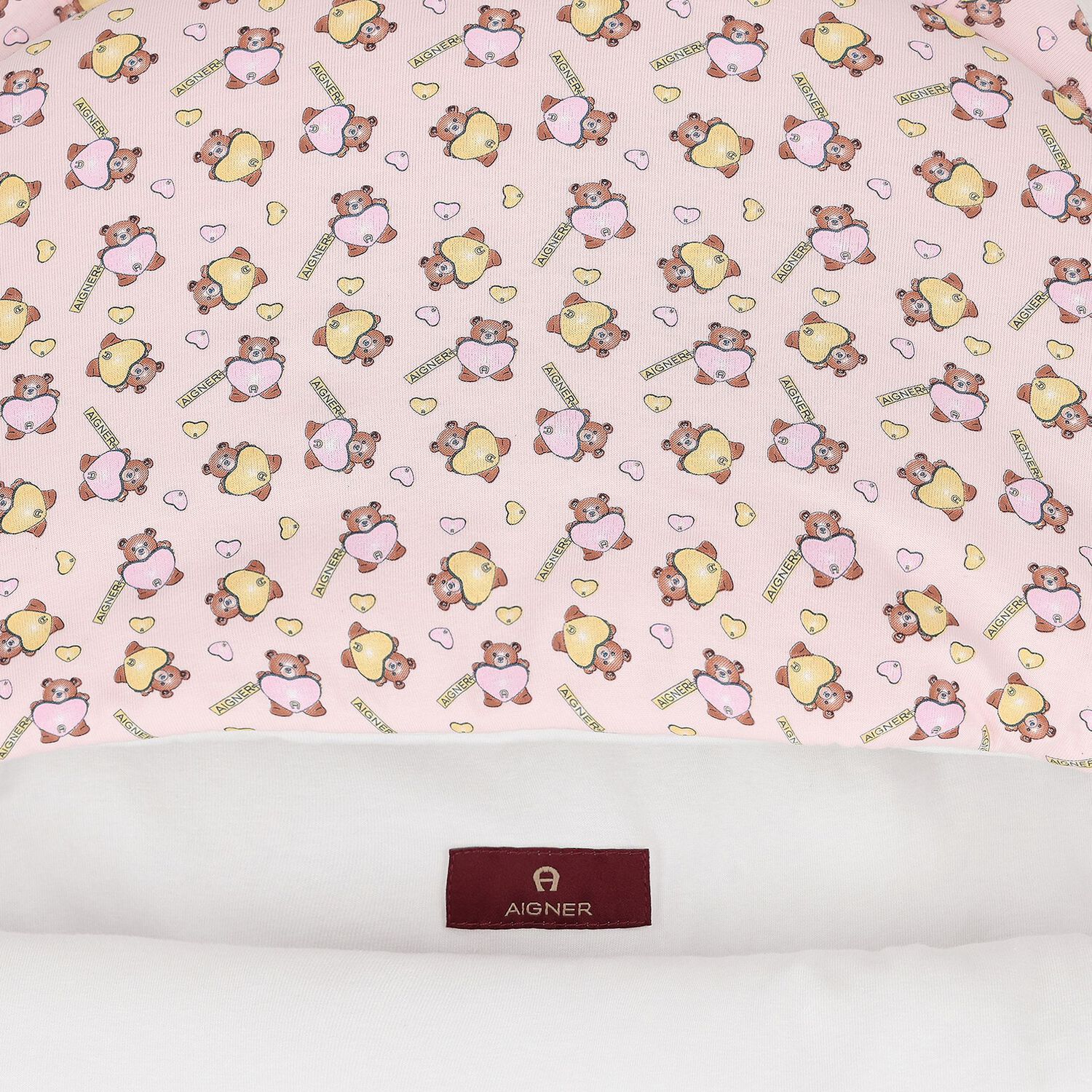 Baby Girls Pink & White Teddy Bear Logo Nest, 2, hi-res
