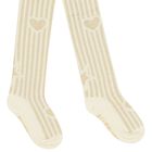 Girls Ivory & Gold Tights, 1, hi-res