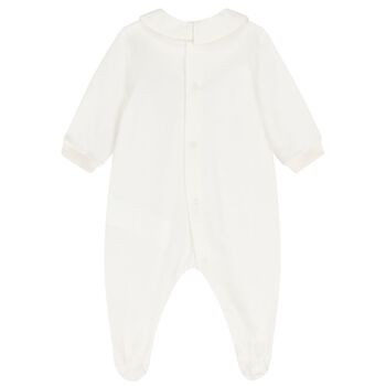White Teddy Bear Logo Babygrow