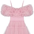 Girls Pink Ruffled Tulle Dress, 1, hi-res