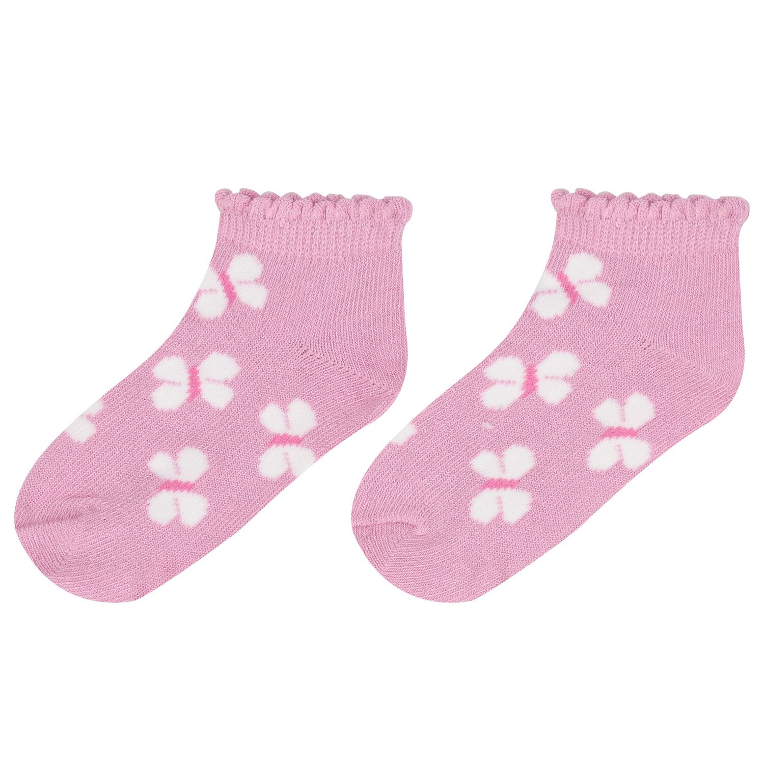 Baby Girls Pink Butterfly Socks ( 3-Pack ), 1, hi-res
