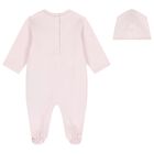 Baby Girls Pink Logo Babygrow Gift Set, 2, hi-res