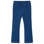 Girls Blue Denim Leggings, 1, hi-res