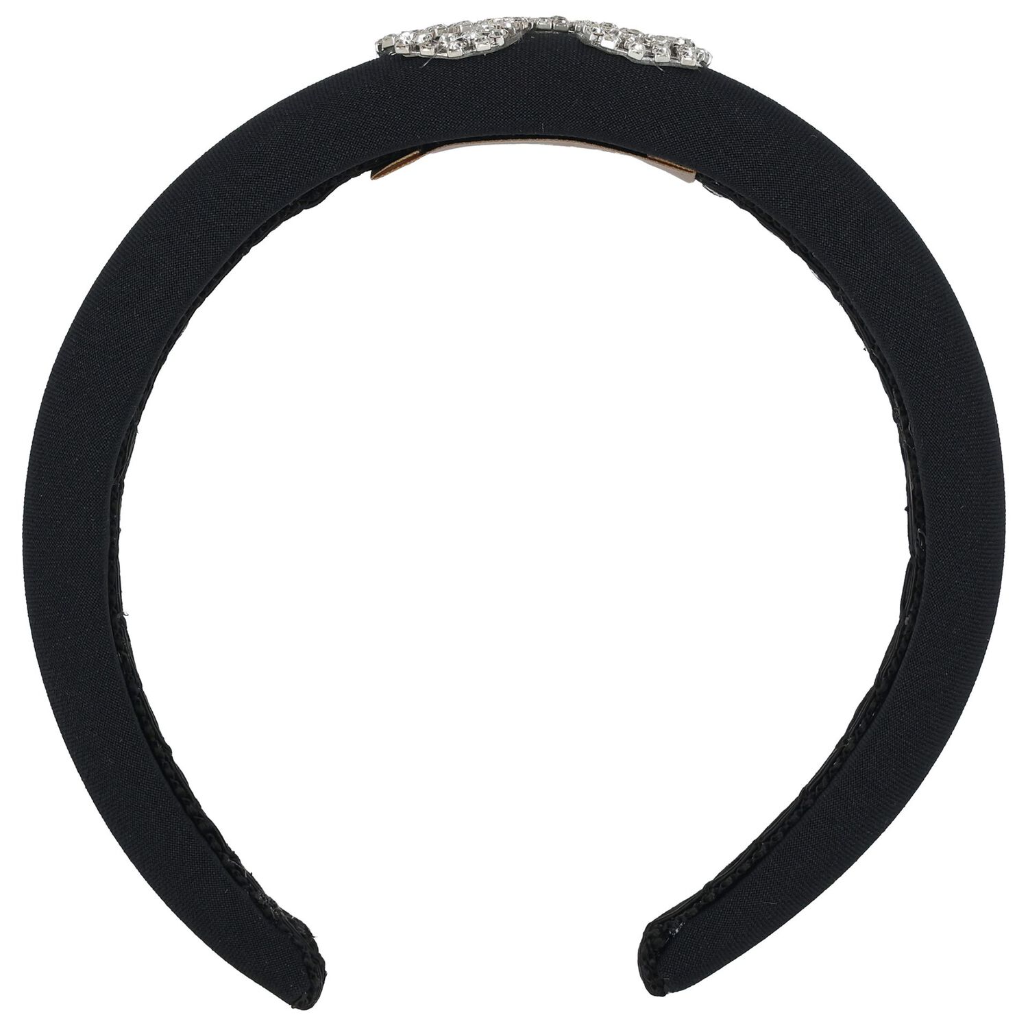 Girls Black Padded Headband, 1, hi-res