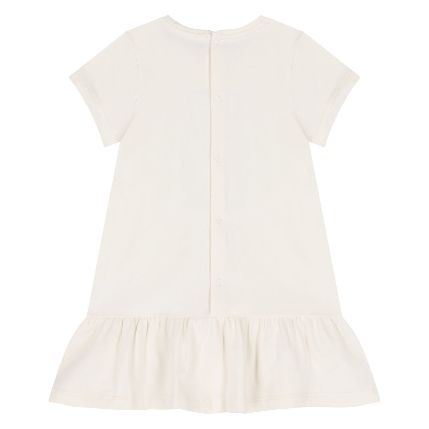 Younger Girls Ivory Teddy Bear Logo Dress, 1, hi-res image number null