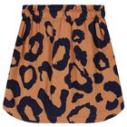 Girls Beige Leopard Skirt, 1, hi-res