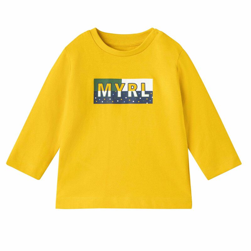 Younger Boys Yellow Logo Long Sleeve Top, 2, hi-res image number null