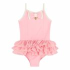 Girls Pink Bow Swimsuit, 1, hi-res