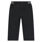 Younger Boys White & Black Denim Trousers Set, 1, hi-res