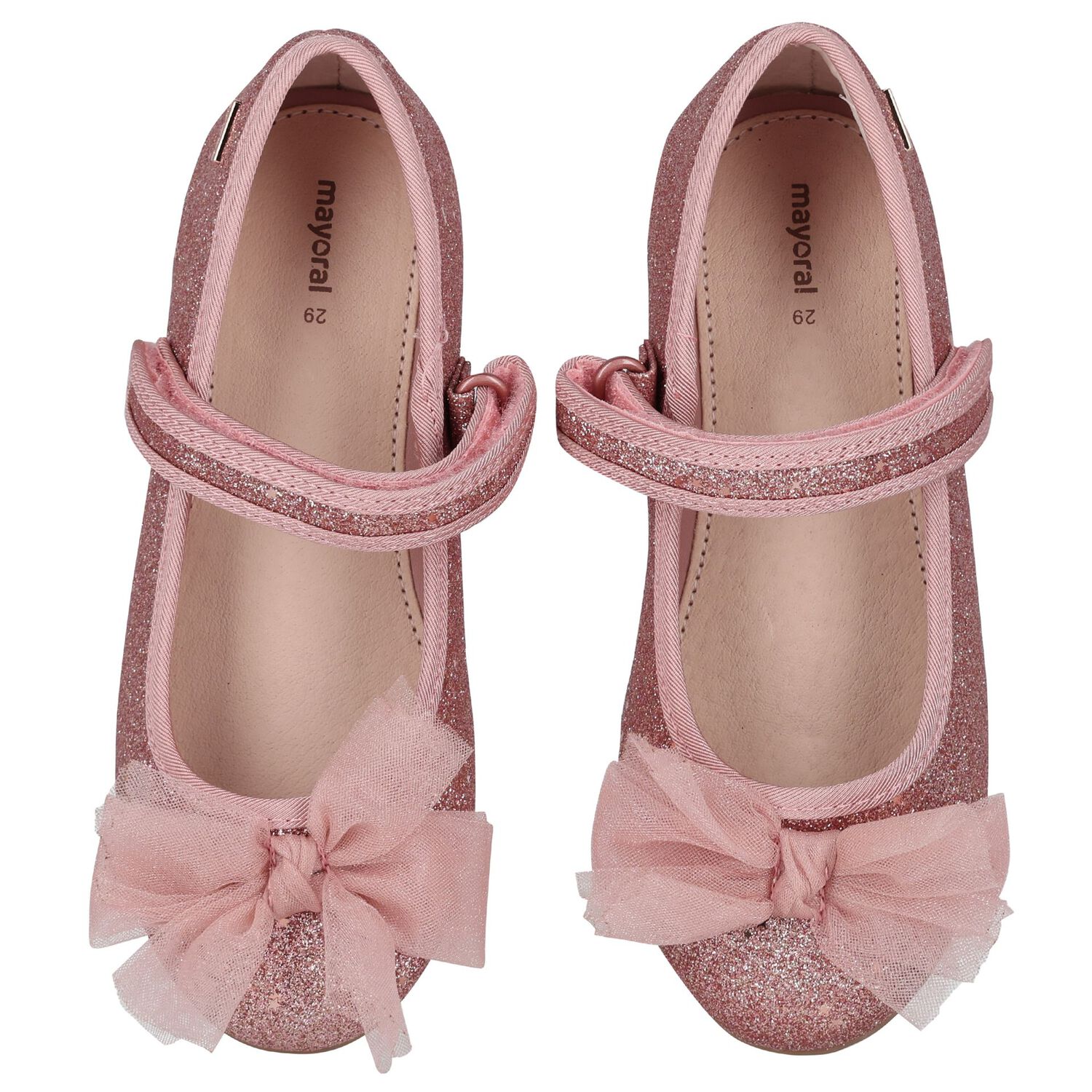Girls Pink Bow Glitters Shoes, 3, hi-res image number null