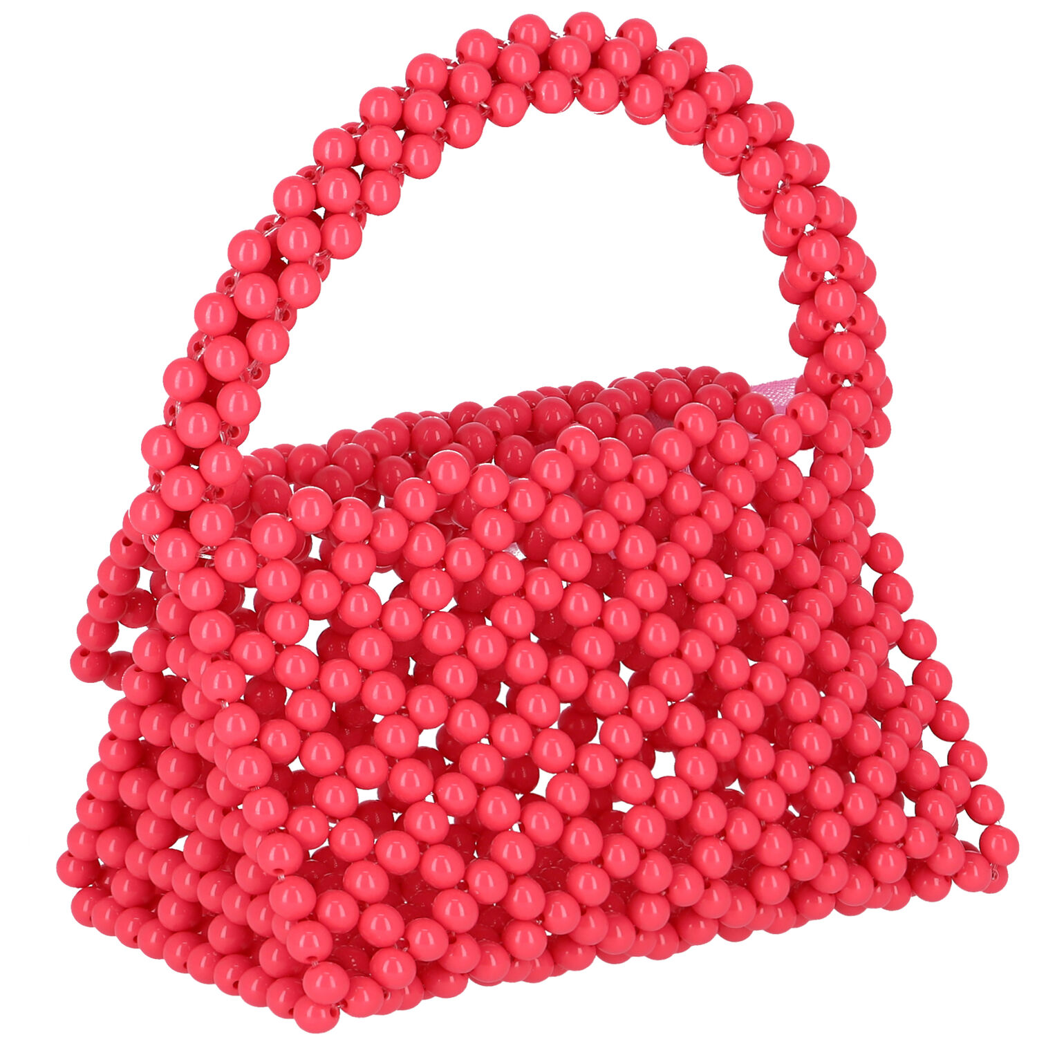 Girls Pink Beaded Handbag, 1, hi-res