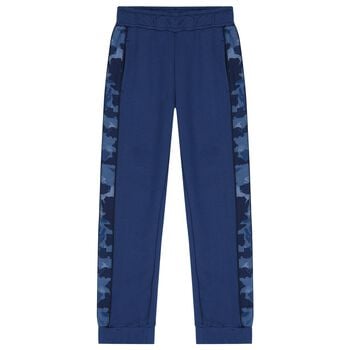 Boys Blue Camouflage Joggers