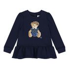Baby Girls Navy Blue Teddy Bear Tracksuit, 1, hi-res