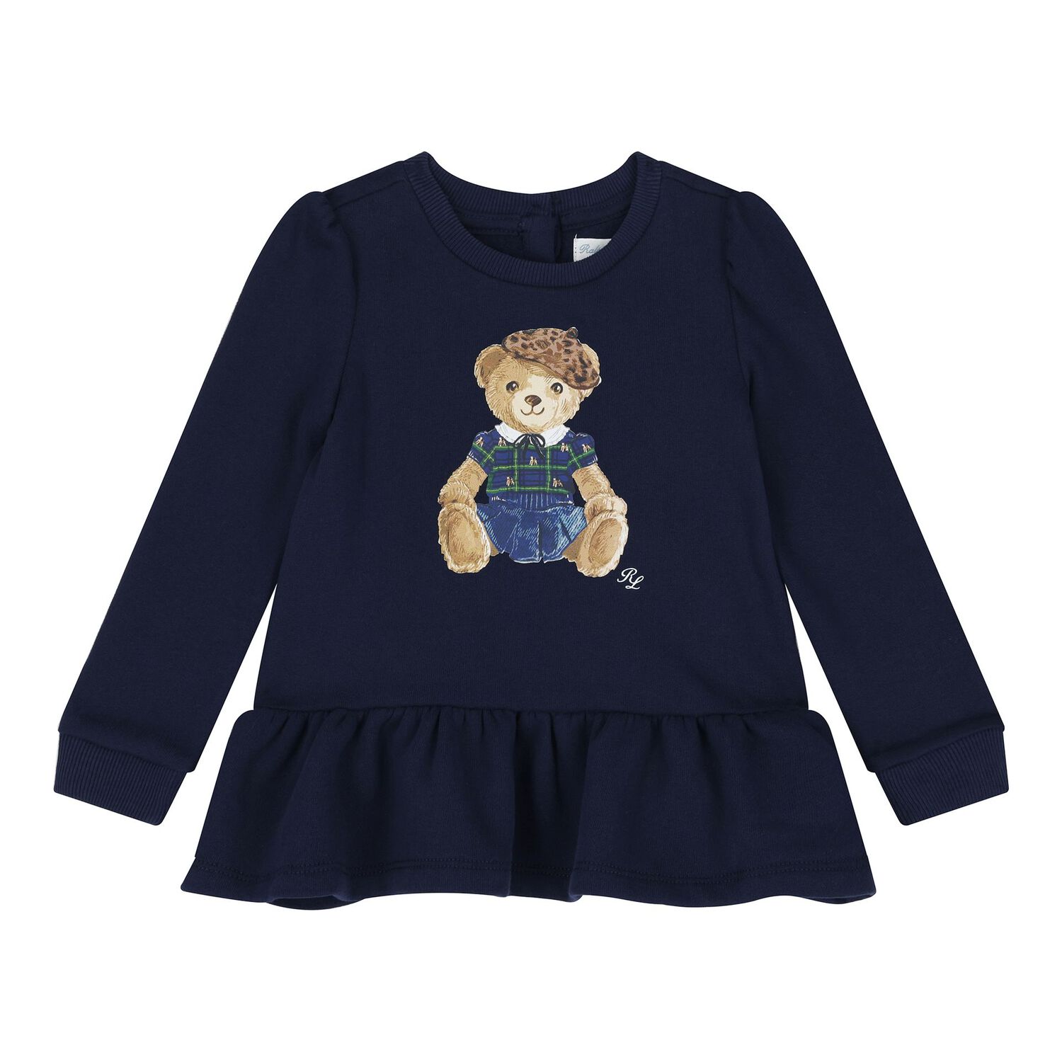 Baby Girls Navy Blue Teddy Bear Tracksuit, 1, hi-res