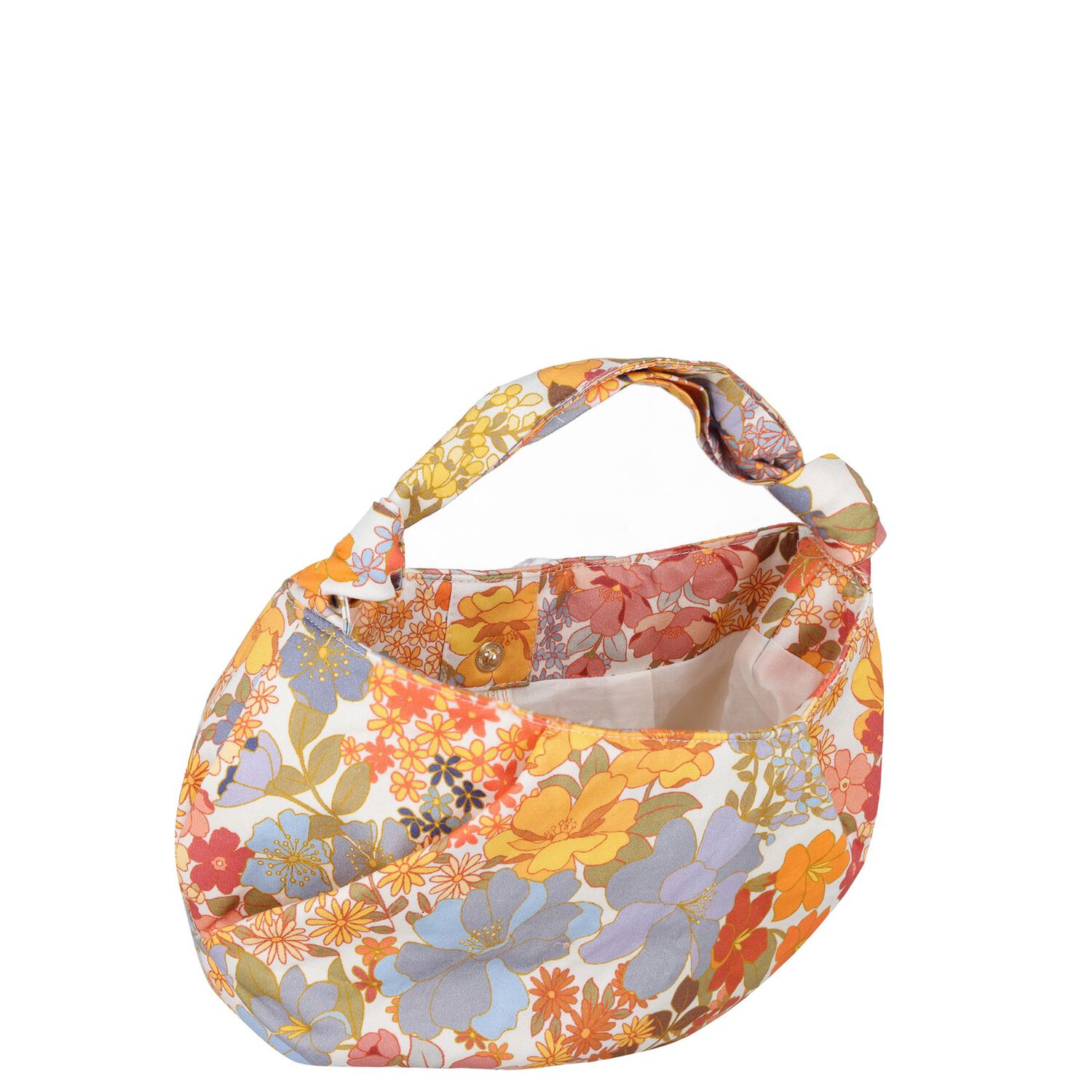 Girls Orange Floral Handbag, 1, hi-res