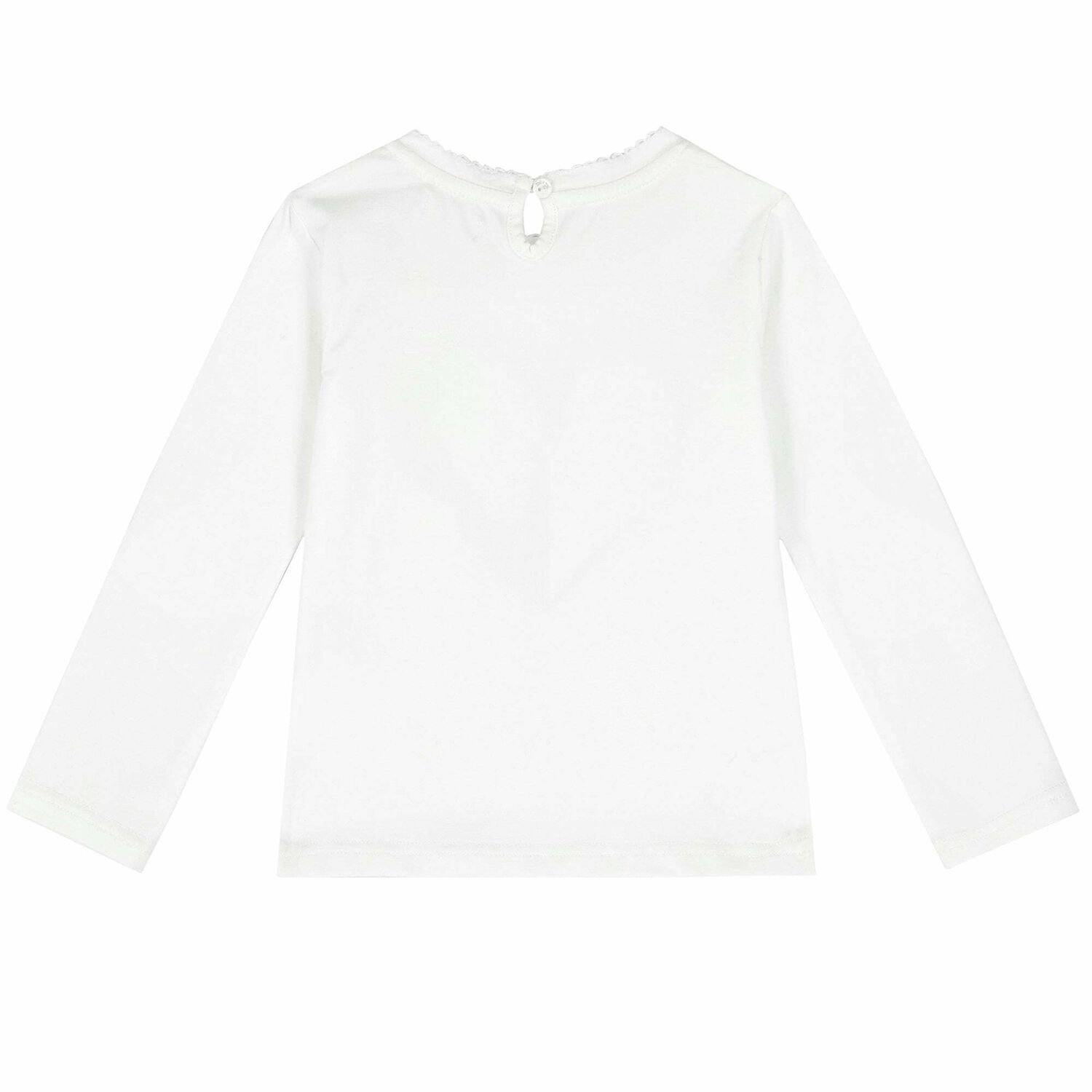 Girls White Cotton Top, 1, hi-res