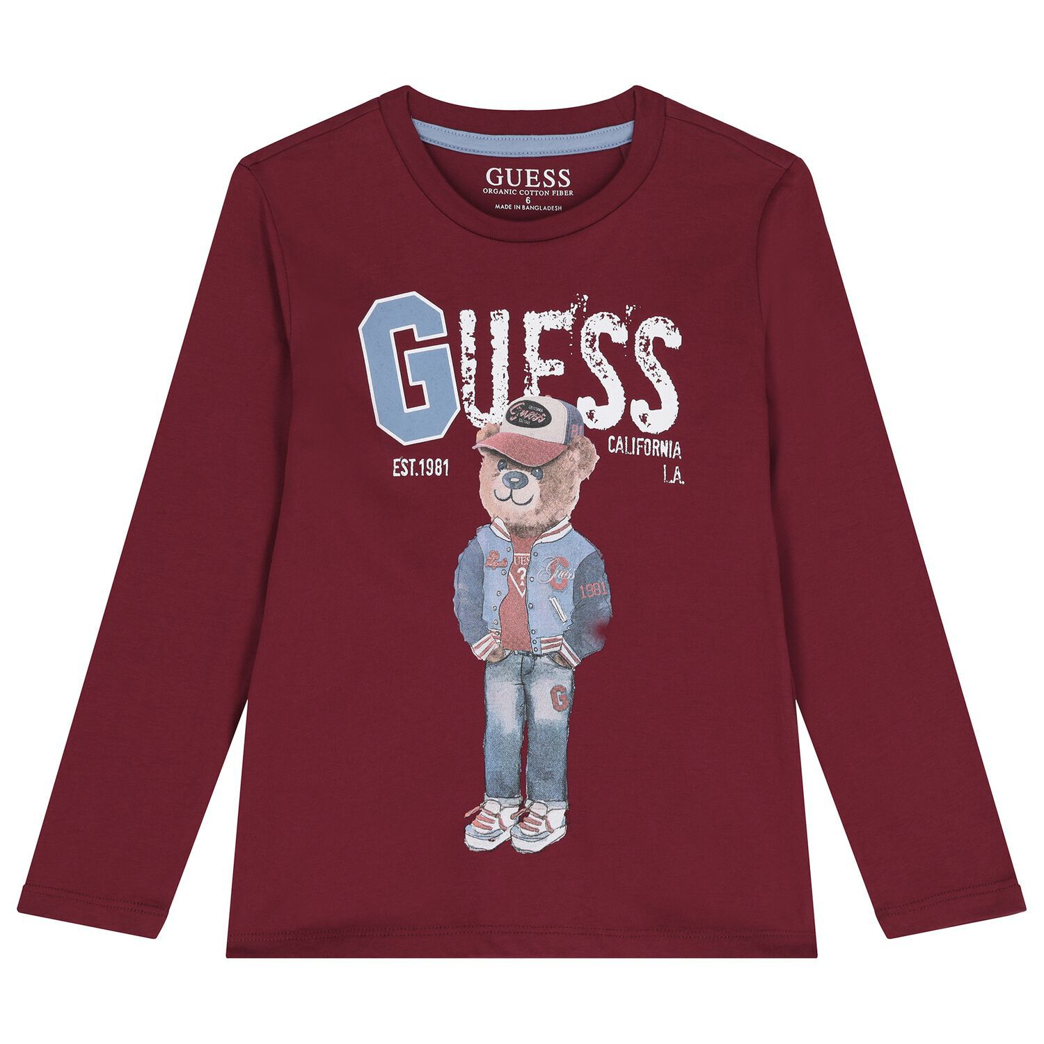 Boys Red Teddy Bear Long Sleeve Top, 3, hi-res image number null