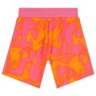 Girls Beige & Pink Trefoil Shorts Set, 1, hi-res