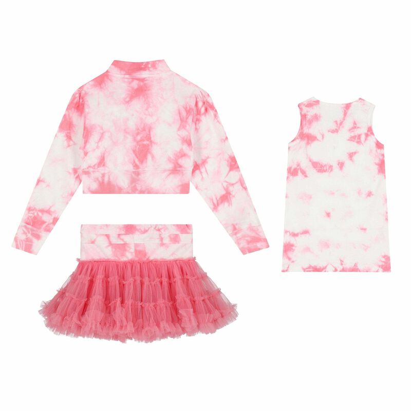 Girls Pink Tie Dye Skirt Set, 1, hi-res image number null