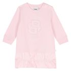Younger Girls Pink Logo Dress, 1, hi-res