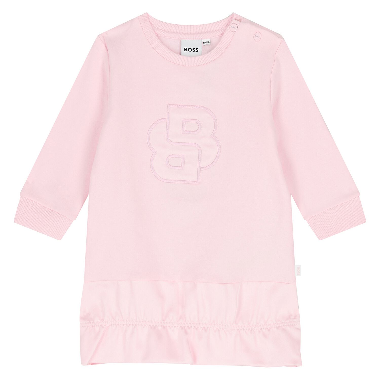 Younger Girls Pink Logo Dress, 1, hi-res