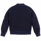 Girls Navy Blue Minnie Mouse Zip Up Top, 1, hi-res