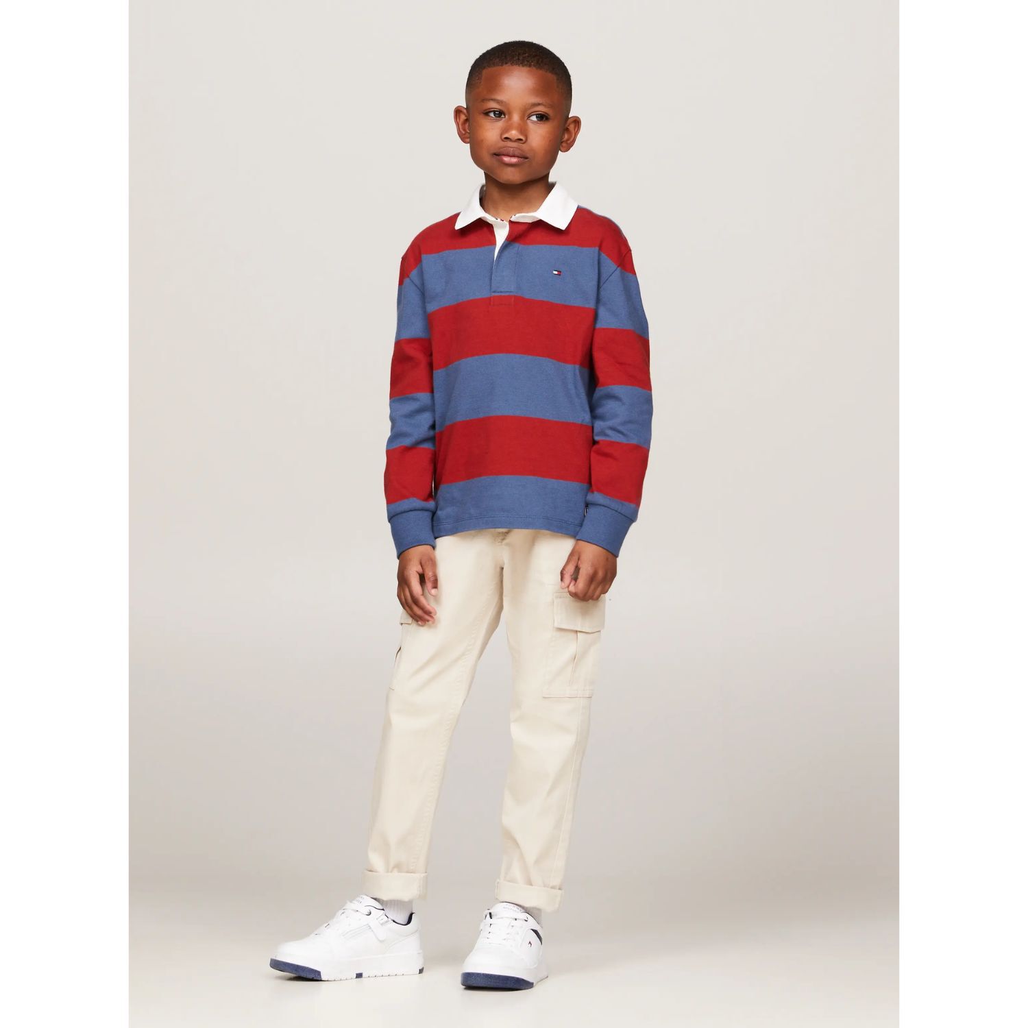 Boys Beige Logo Trousers, 1, hi-res image number null