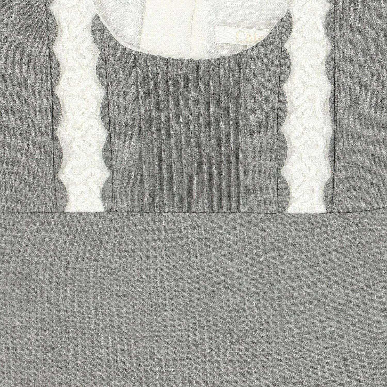 Girls Grey Jersey Dress, 1, hi-res