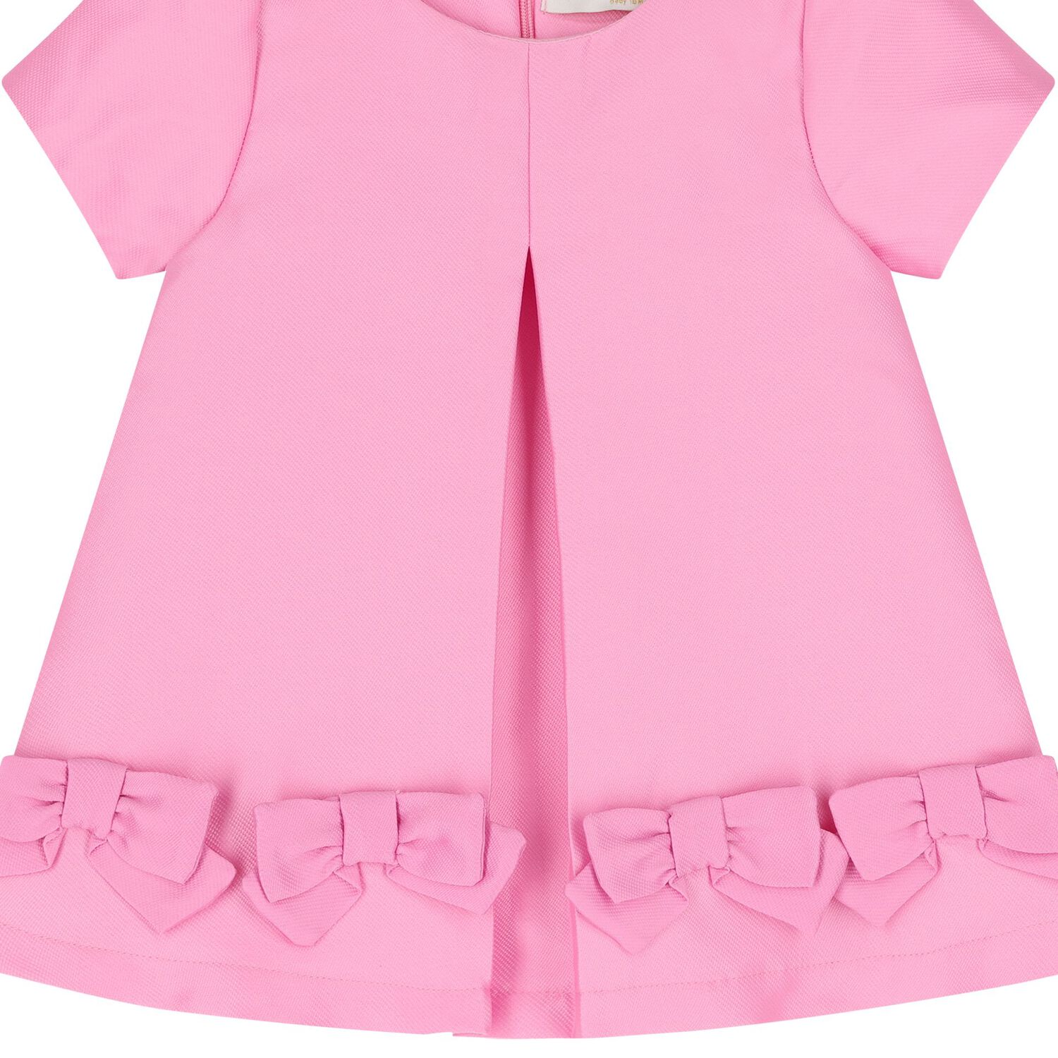 Baby Girls Pink Bow Dress , 1, hi-res