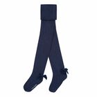 Girls Navy Cotton Tights, 1, hi-res