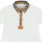 Baby Girls White Check Polo Dress, 1, hi-res