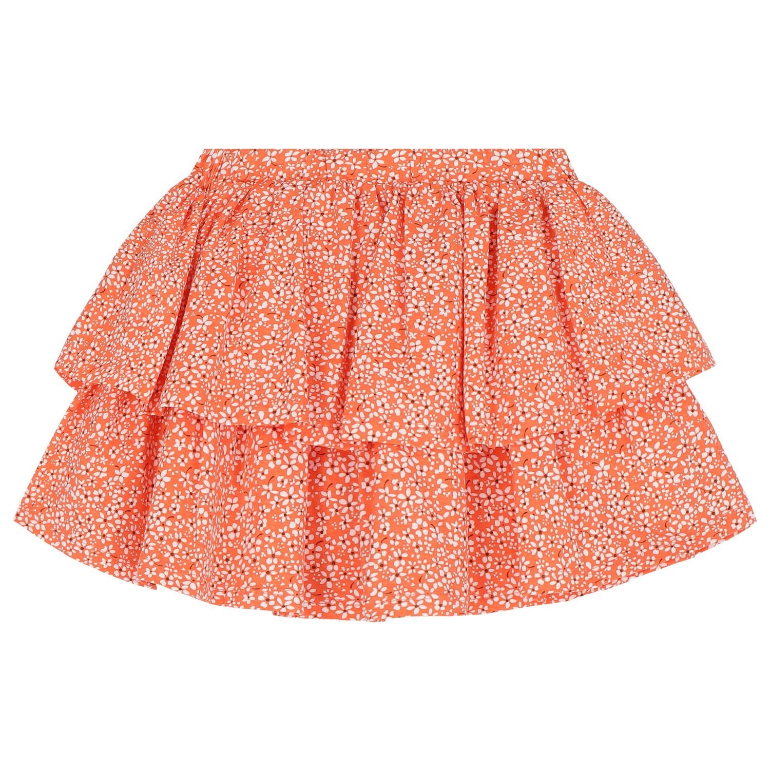Girls White & Orange Skirt Set, 1, hi-res