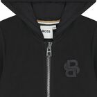 Younger Boys Black Logo Tracksuit, 1, hi-res