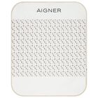 White & Beige Logo Baby Blanket, 1, hi-res