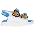 White & Blue Teddy Bear Sandals, 1, hi-res