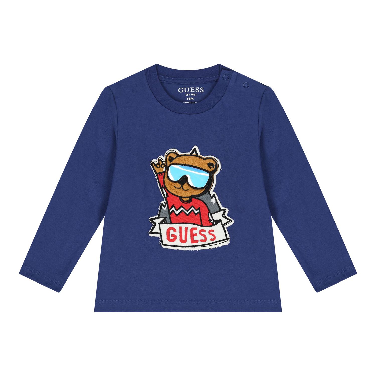 Baby Boys Blue Logo Teddy Bear Trousers Set, 1, hi-res