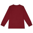 Boys Burgundy Logo Long Sleeve Top, 1, hi-res