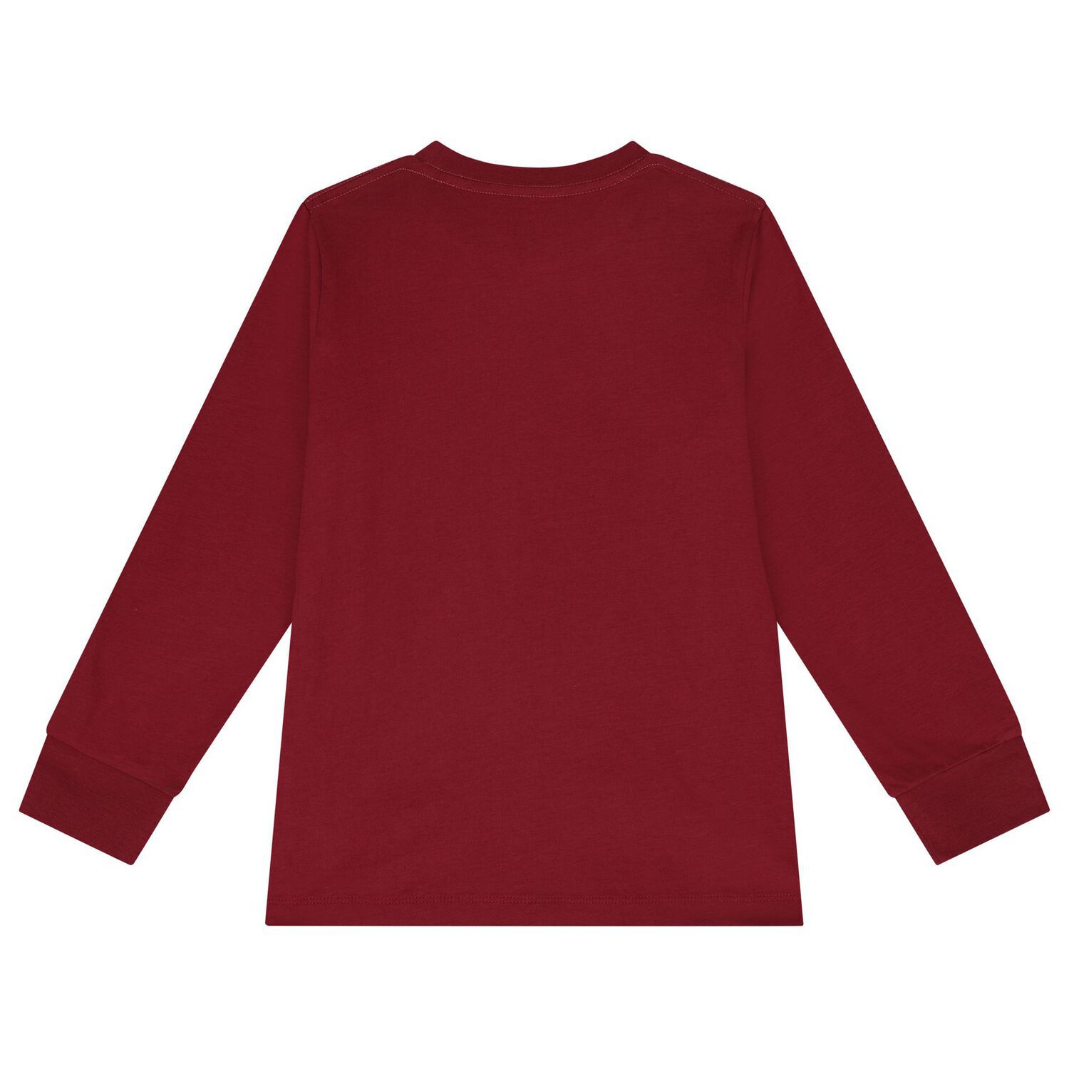 Boys Burgundy Logo Long Sleeve Top, 1, hi-res