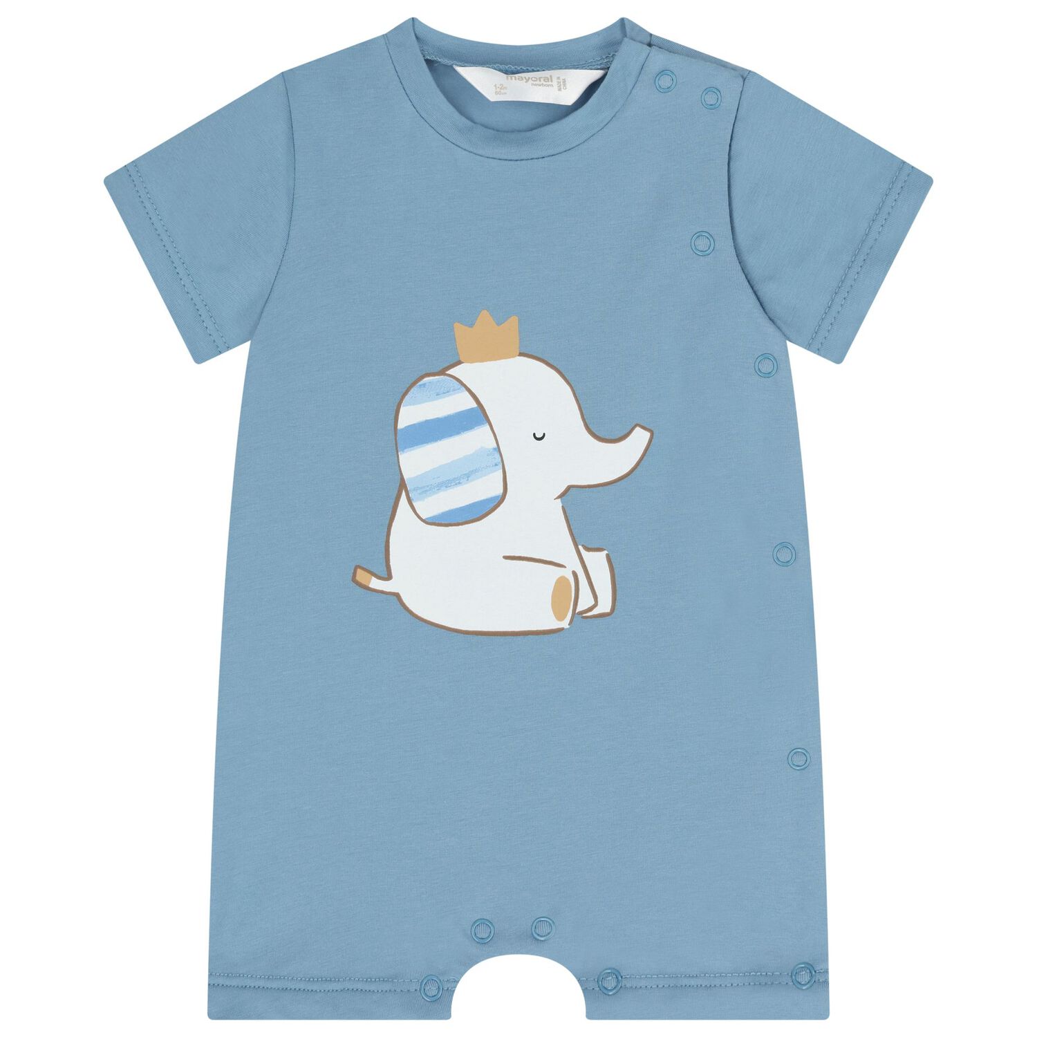 Baby Boys Navy Blue Elephant Romper Gift Set, 2, hi-res
