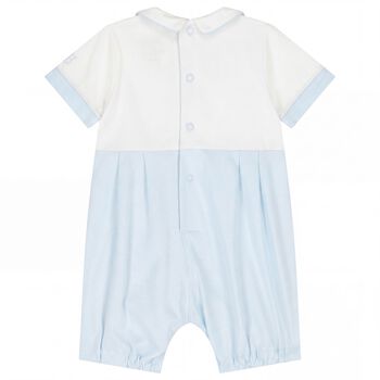 Baby Boys White & Blue Romper
