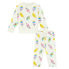 Girls White & Multicolor Ice Pop Sweatshirt Set, 1, hi-res