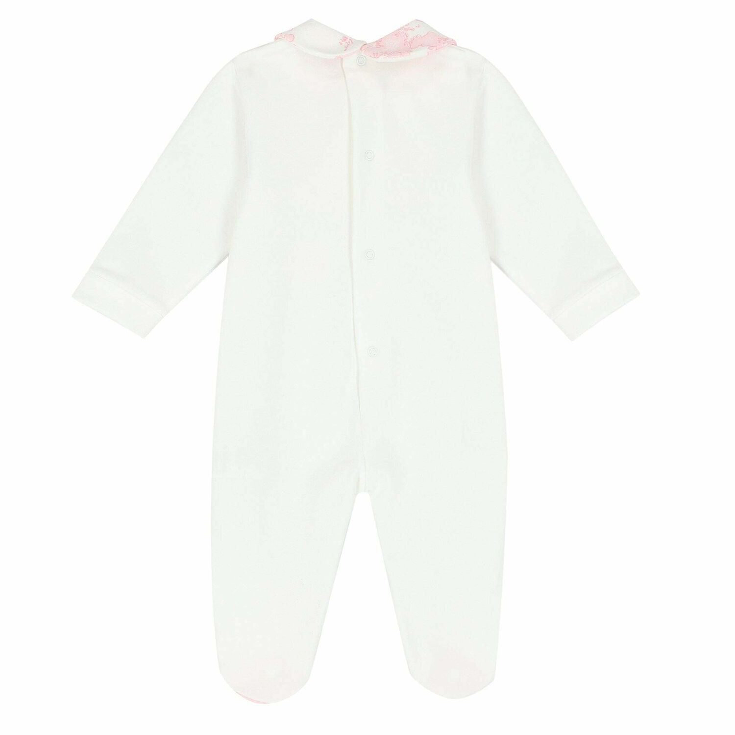 Girls Pink & Ivory Geo Map Babygrow, 1, hi-res image number null