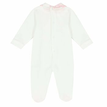 Girls Pink & Ivory Geo Map Babygrow