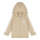 Baby Boys Beige Logo Hooded Tracksuit Gift Set, 1, hi-res