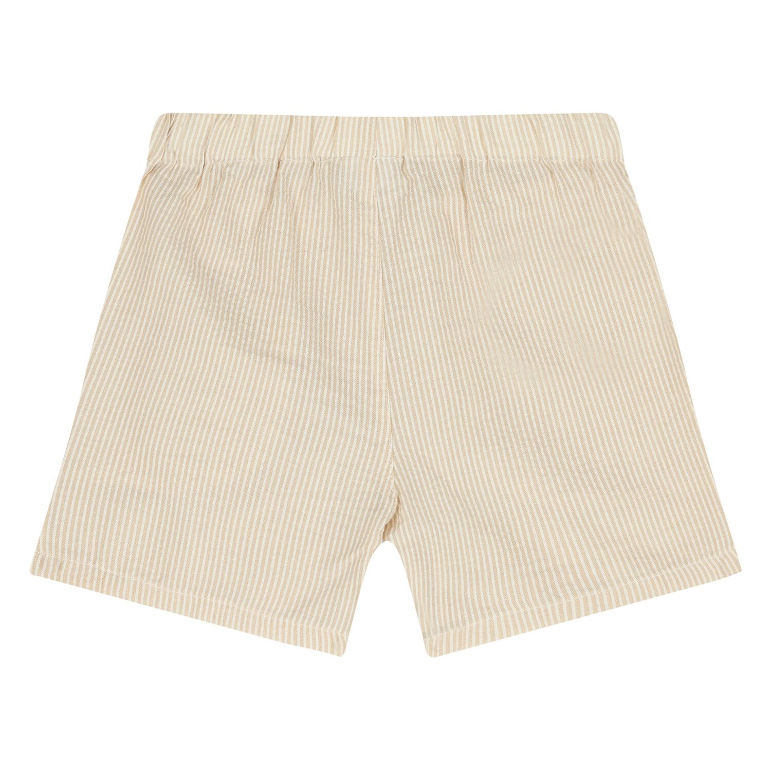 Younger Boys Beige & White Striped Shorts Set, 2, hi-res