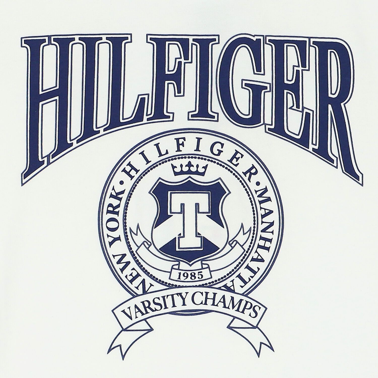 Boys White Varsity Logo T-Shirt, 1, hi-res